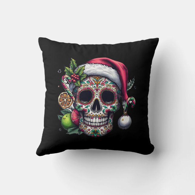Santa Citrus Skull Magic Happy Kissen (Rückseite)
