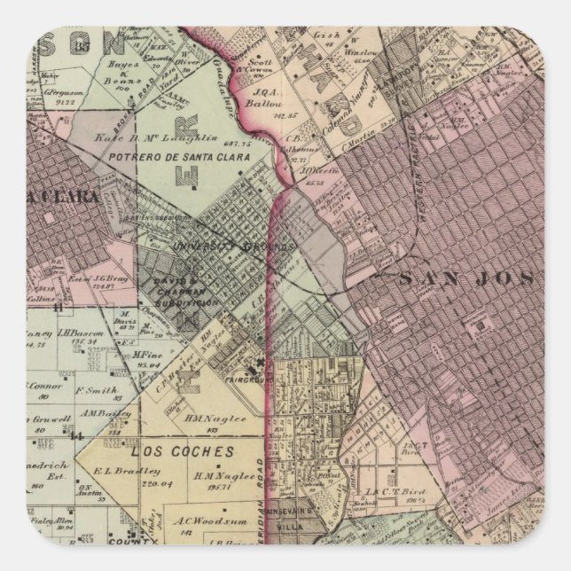Santa Clara Co 5 Quadratischer Aufkleber (Vorderseite)