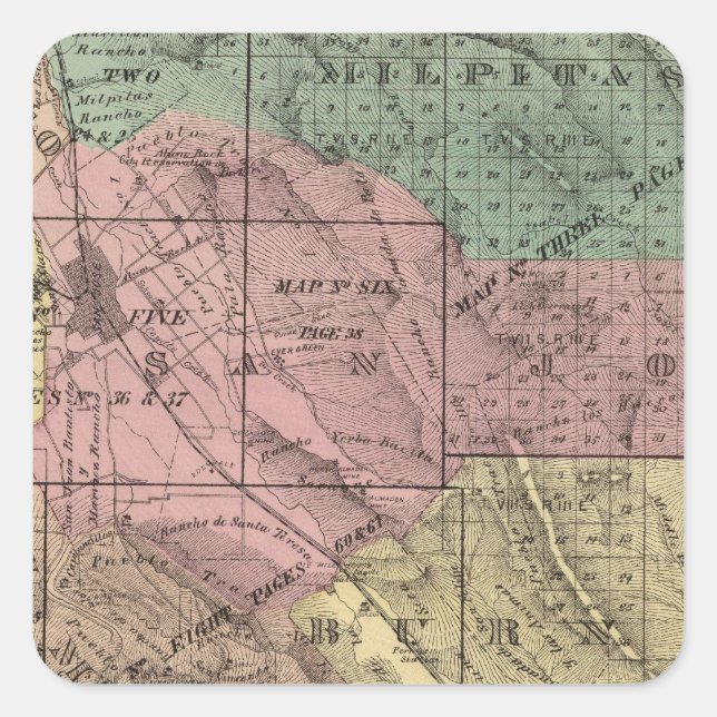 Santa Clara Co Quadratischer Aufkleber (Vorderseite)