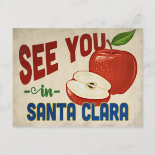 Santa Clara Kalifornien Apfel - Vintage Reise Postkarte