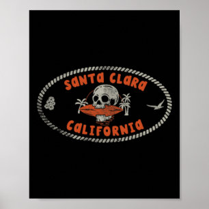 Santa Clara Kalifornien Ca Retro Surfer Vorne Und Poster