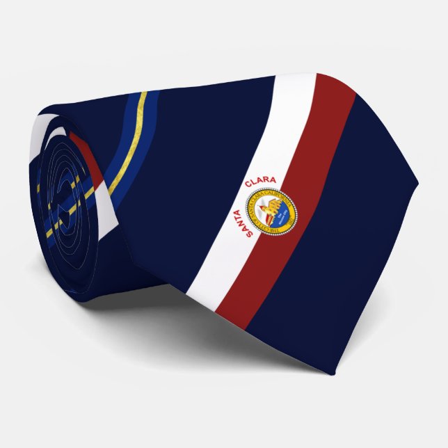 Santa Clara (Kalifornien) Stadtflagge Neck Tie Krawatte (Gerollt)