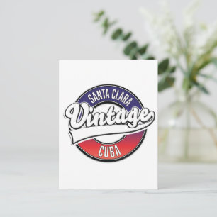 santa clara kuba vintage logo postkarte