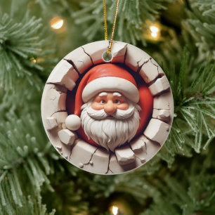 Santa Claus 3D-Effekt nicht richtig 3D Keramik Ornament