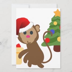 Santa Claus Affe Emoji Feiertagskarte
