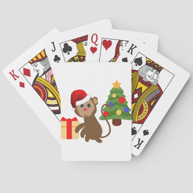 Santa Claus Affe Emoji Spielkarten (Rückseite)