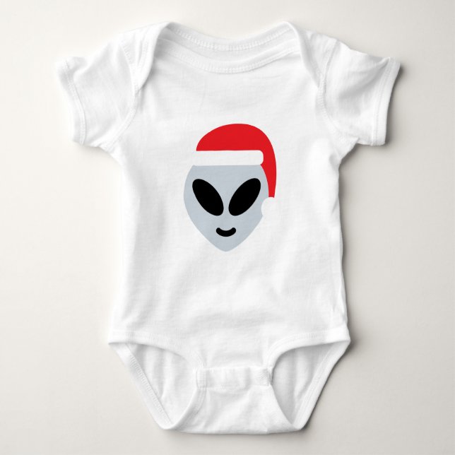 santa claus Alien emoji Baby Strampler (Vorderseite)