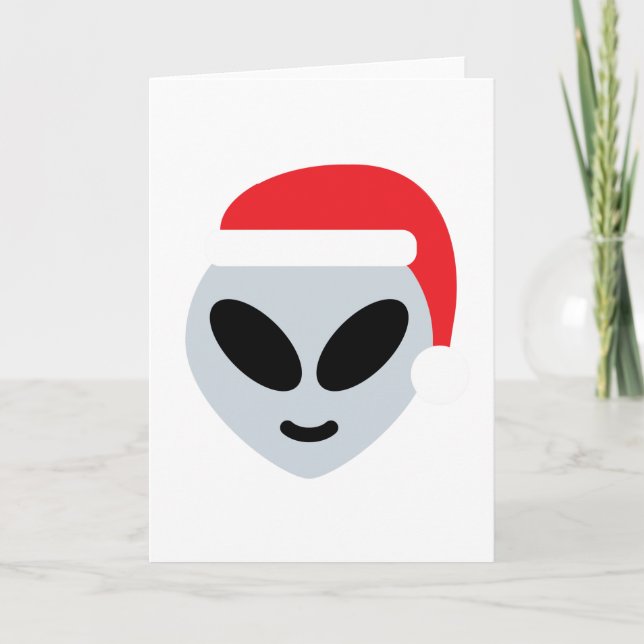 santa claus Alien emoji Feiertagskarte (Vorderseite)