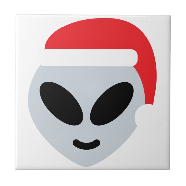 santa claus Alien emoji Fliese (Vorderseite)