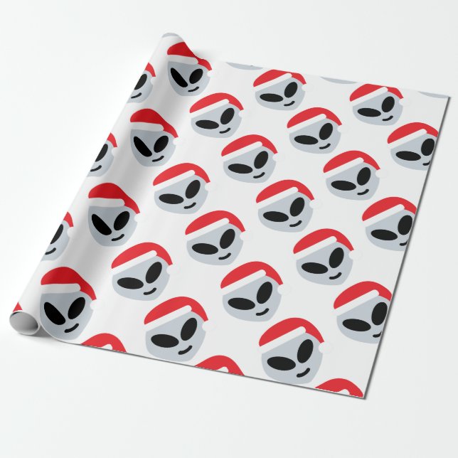santa claus Alien emoji Geschenkpapier (Ungerollt)
