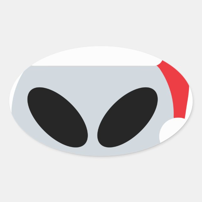 santa claus Alien emoji Ovaler Aufkleber (Vorderseite)