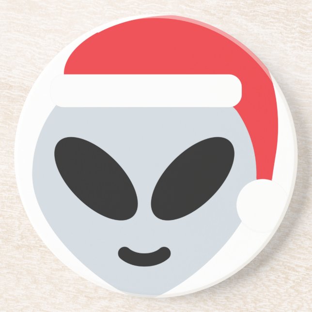 santa claus Alien emoji Sandstein Untersetzer (Vorne)