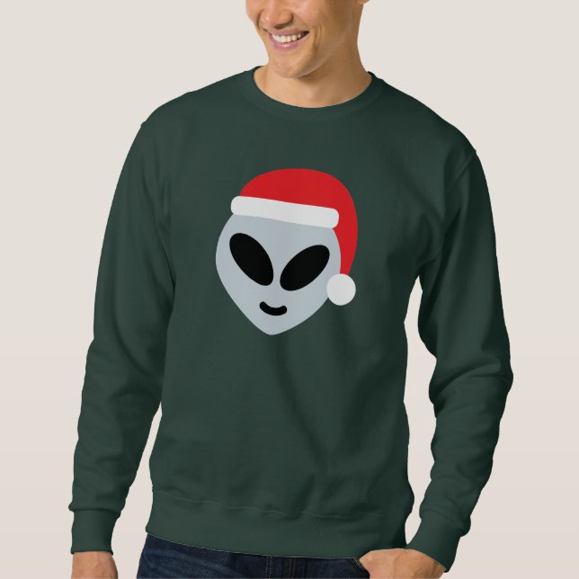 santa claus Alien emoji Sweatshirt (Vorderseite)