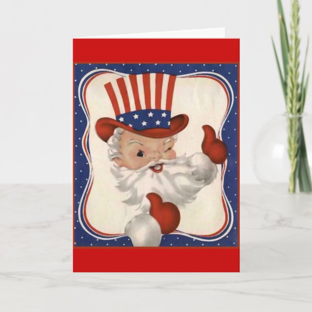 Santa Claus als Uncle Sam Feiertagskarte (Vorderseite)