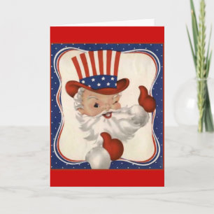 Santa Claus als Uncle Sam Feiertagskarte