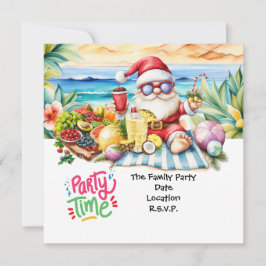 SANTA CLAUS am Hawaii Beach zu Weihnachten Einladung
