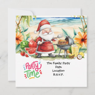 SANTA CLAUS am Hawaii Beach zu Weihnachten Einladung