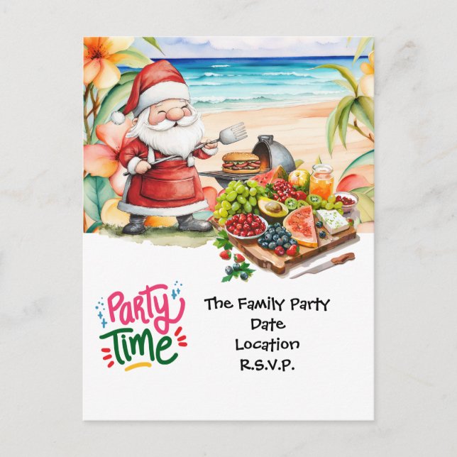 SANTA CLAUS am Hawaii Beach zu Weihnachten Postkarte (Vorderseite)