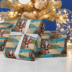 Santa Claus am Tropical Beach Geschenkpapier