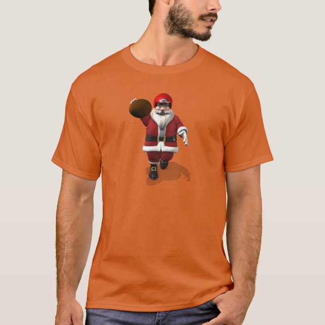 Santa Claus American Football Player T-Shirt (Vorderseite)