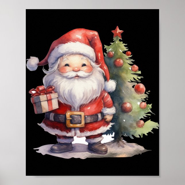 Santa Claus And Christmas Tree  Poster (Vorne)
