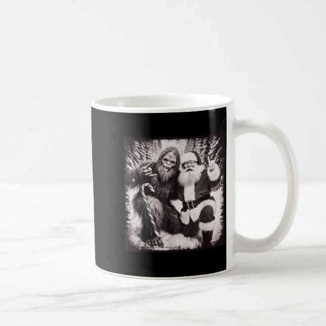 Santa Claus And Sasquatch Bigfoot Funny Joyful Sno Kaffeetasse (Rechts)