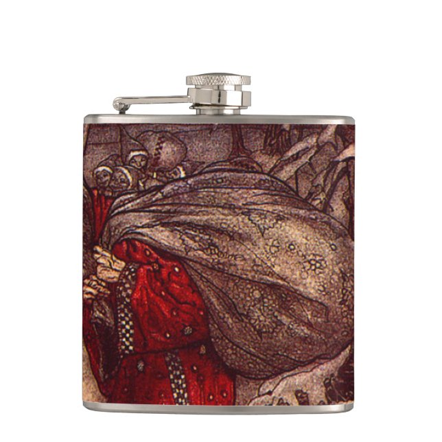 Santa Claus Arthur Rackham Flachmann (Vorderseite)
