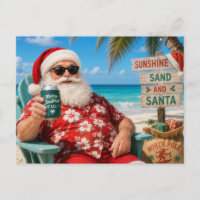 Santa Claus auf der Strandansicht Weihnachtsfeier