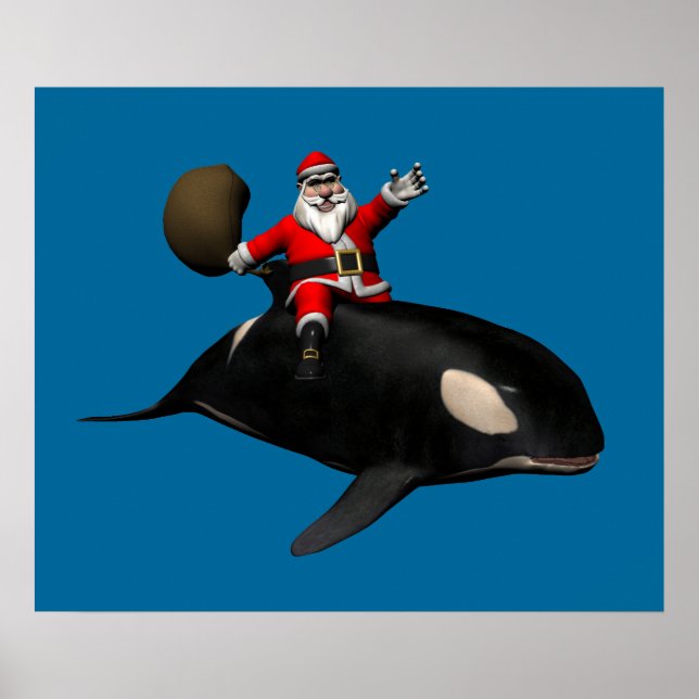 Santa Claus auf Orca Poster (Vorne)