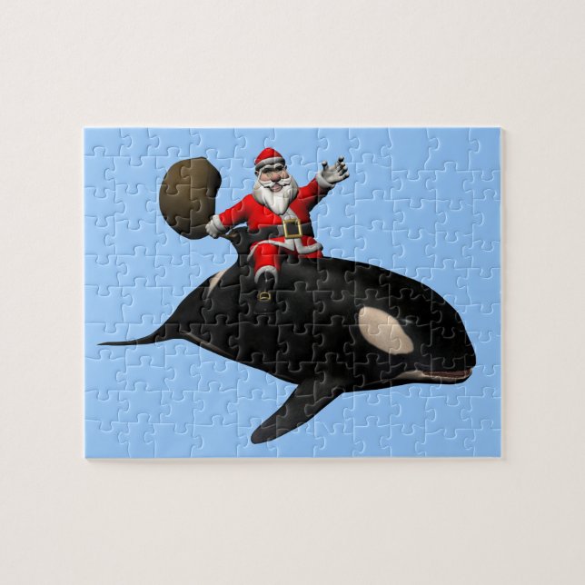 Santa Claus auf Orca Puzzle (Horizontal)