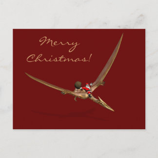 Santa Claus auf Quetzalcoatlus Feiertagspostkarte