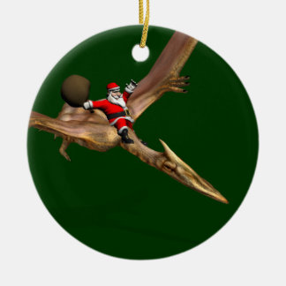 Santa Claus auf Quetzalcoatlus Keramik Ornament