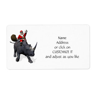 Santa Claus auf Rhino Rhinoceros