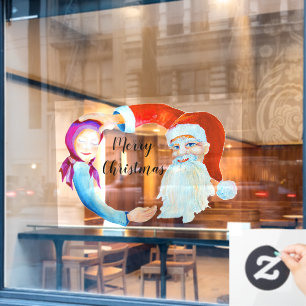 Santa Claus Baby Illustration Starry Snow Wi Fensteraufkleber