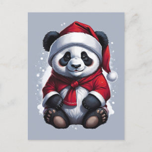 Santa Claus Baby Panda Weihnachten Postkarte