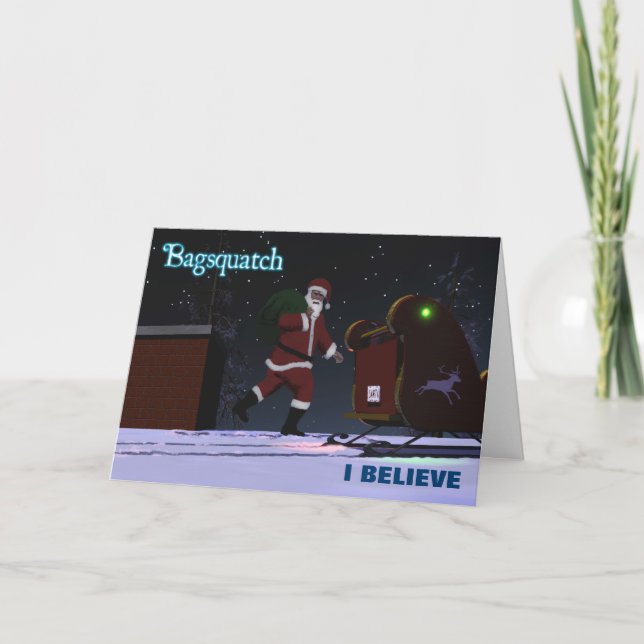 Santa Claus - Bagsquatch Feiertagskarte (Vorderseite)