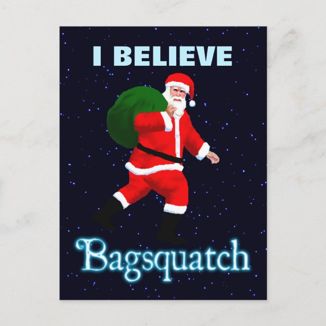 Santa Claus - Bagsquatch Feiertagspostkarte (Vorderseite)