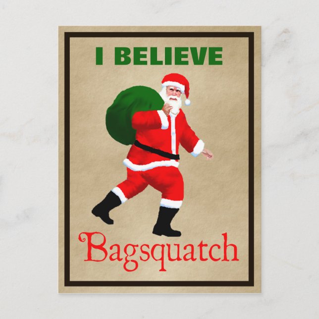 Santa Claus - Bagsquatch Feiertagspostkarte (Vorderseite)