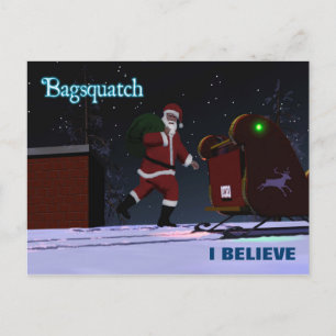 Santa Claus - Bagsquatch Feiertagspostkarte