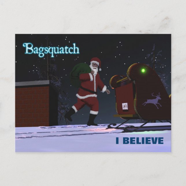 Santa Claus - Bagsquatch Feiertagspostkarte (Vorderseite)