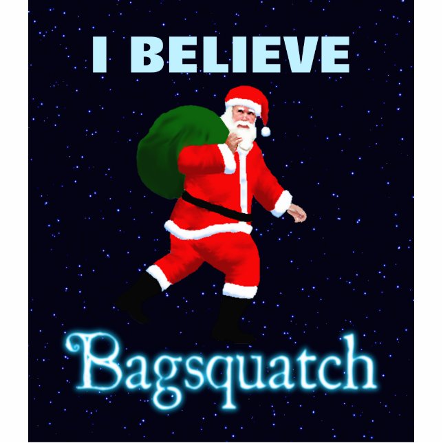 Santa Claus - Bagsquatch Fotoskulptur Magnet (Vorne)