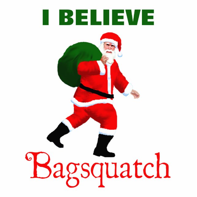 Santa Claus - Bagsquatch Fotoskulptur Magnet (Vorne)