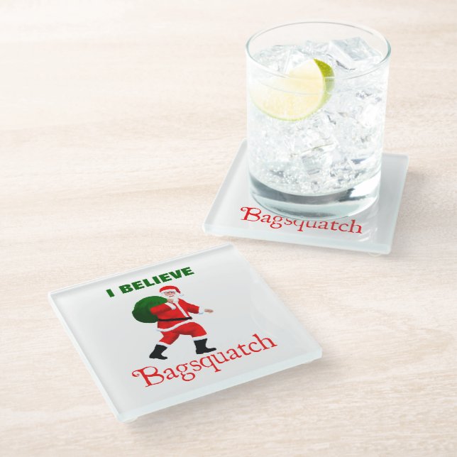 Santa Claus - Bagsquatch Glasuntersetzer (Schrägansicht)