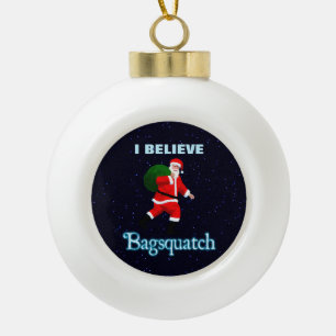 Santa Claus - Bagsquatch Keramik Kugel-Ornament