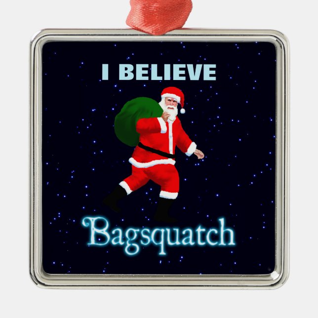 Santa Claus - Bagsquatch Ornament Aus Metall (Vorne)