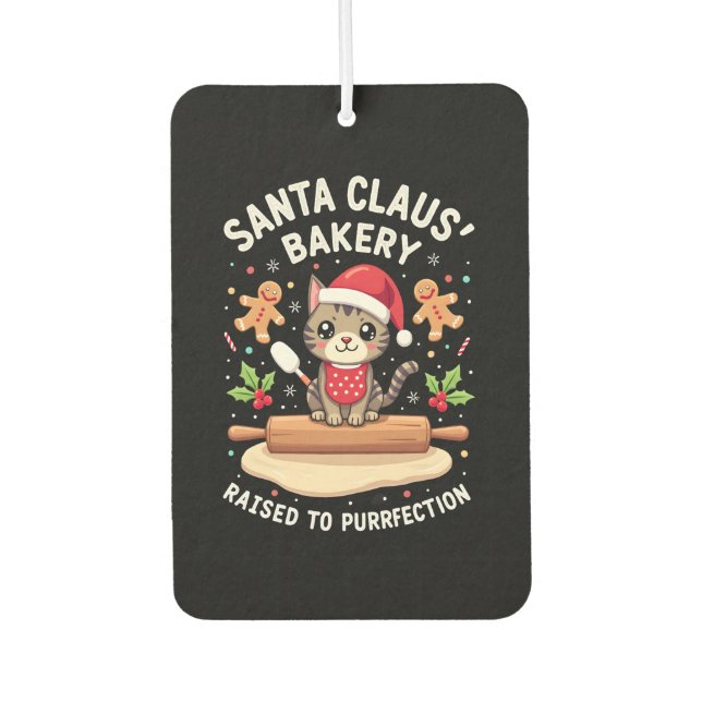 Santa Claus Bakery Kneaded To Purrfection Christma Autolufterfrischer (Vorderseite)