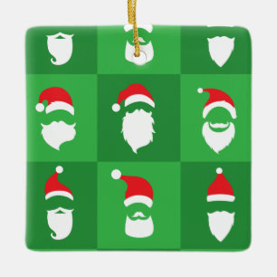 Santa Claus Bart Keramikornament