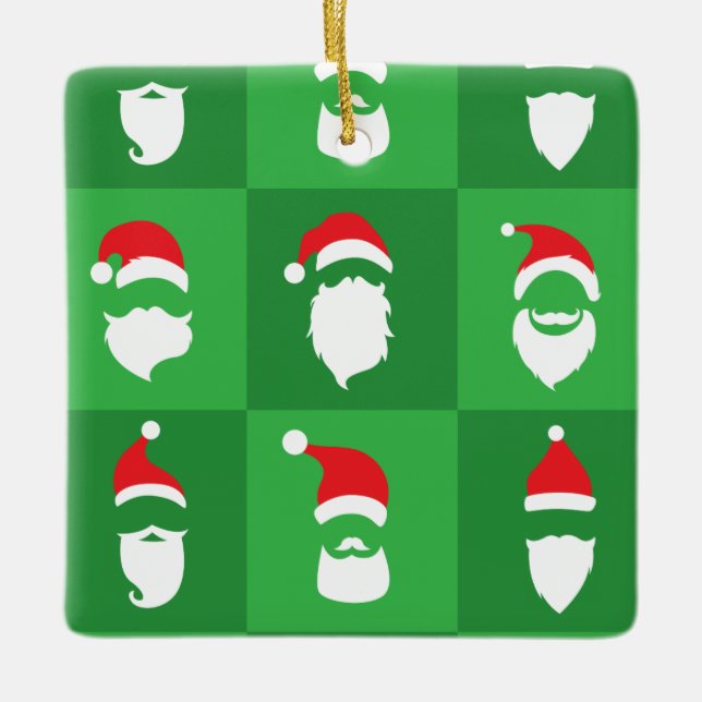 Santa Claus Bart Keramikornament (Vorderseite)