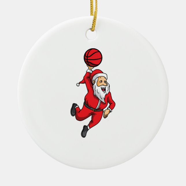 Santa Claus Basketball Basketballer Weihnachten Keramik Ornament (Vorne)
