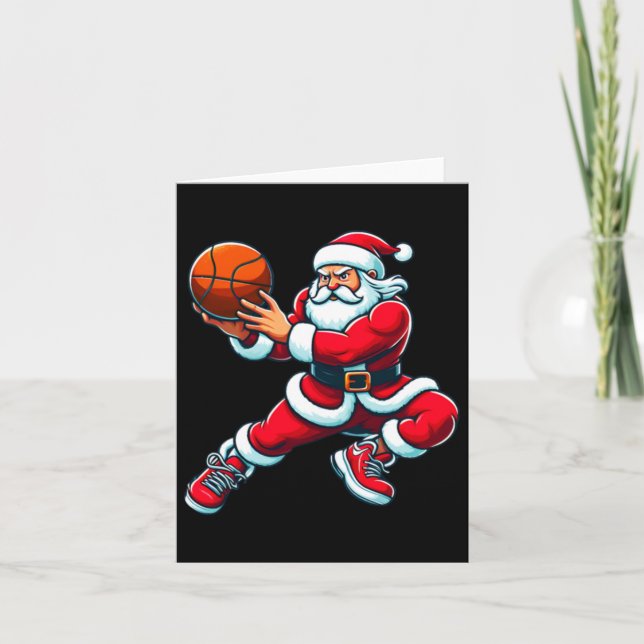 Santa Claus Basketball Karte (Vorderseite)